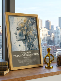 The New Psycho-Cybernetics bookish print framed by window – literary home decor