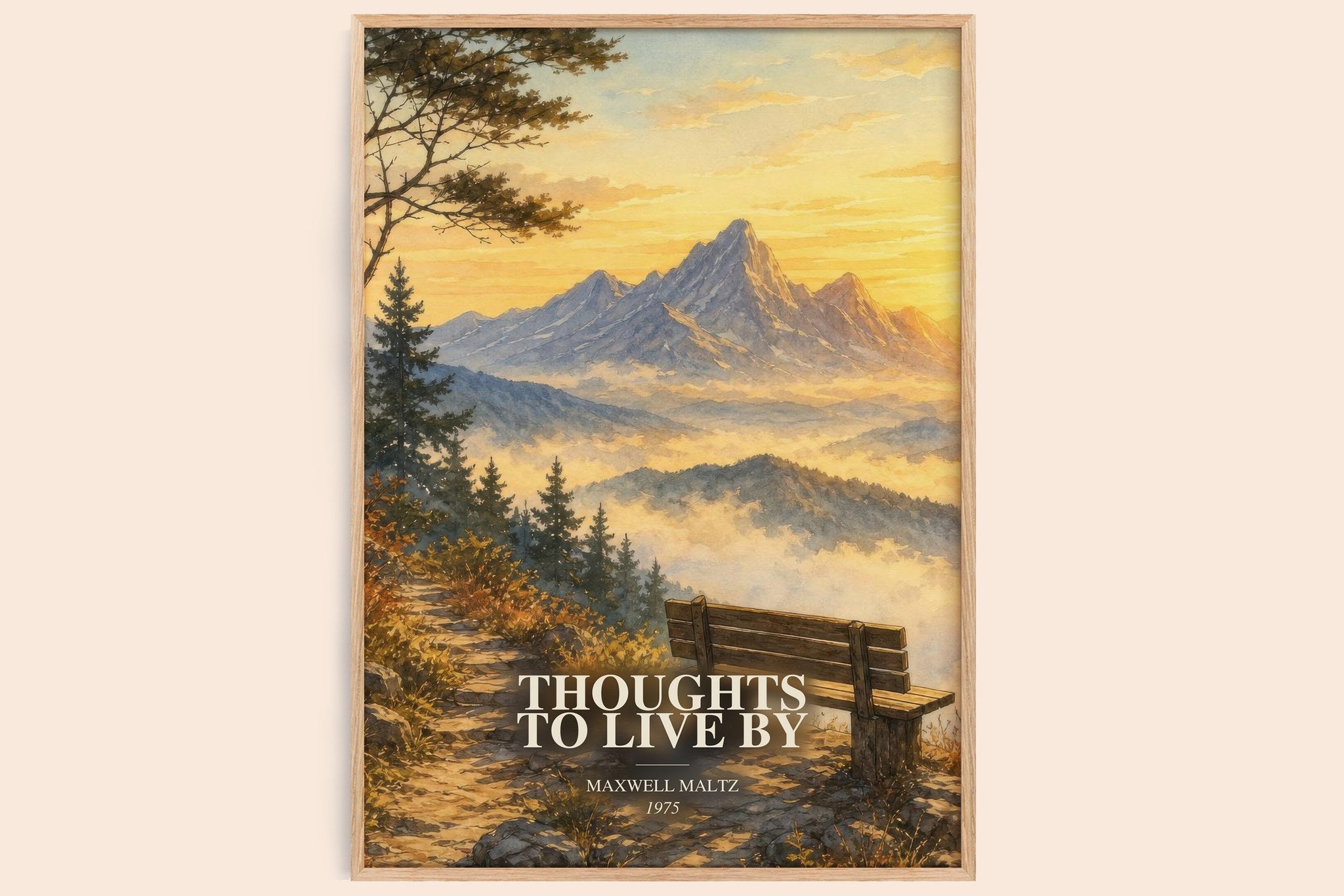 Thoughts to live by Book Watercolour Illustration by Maxwell Maltz
