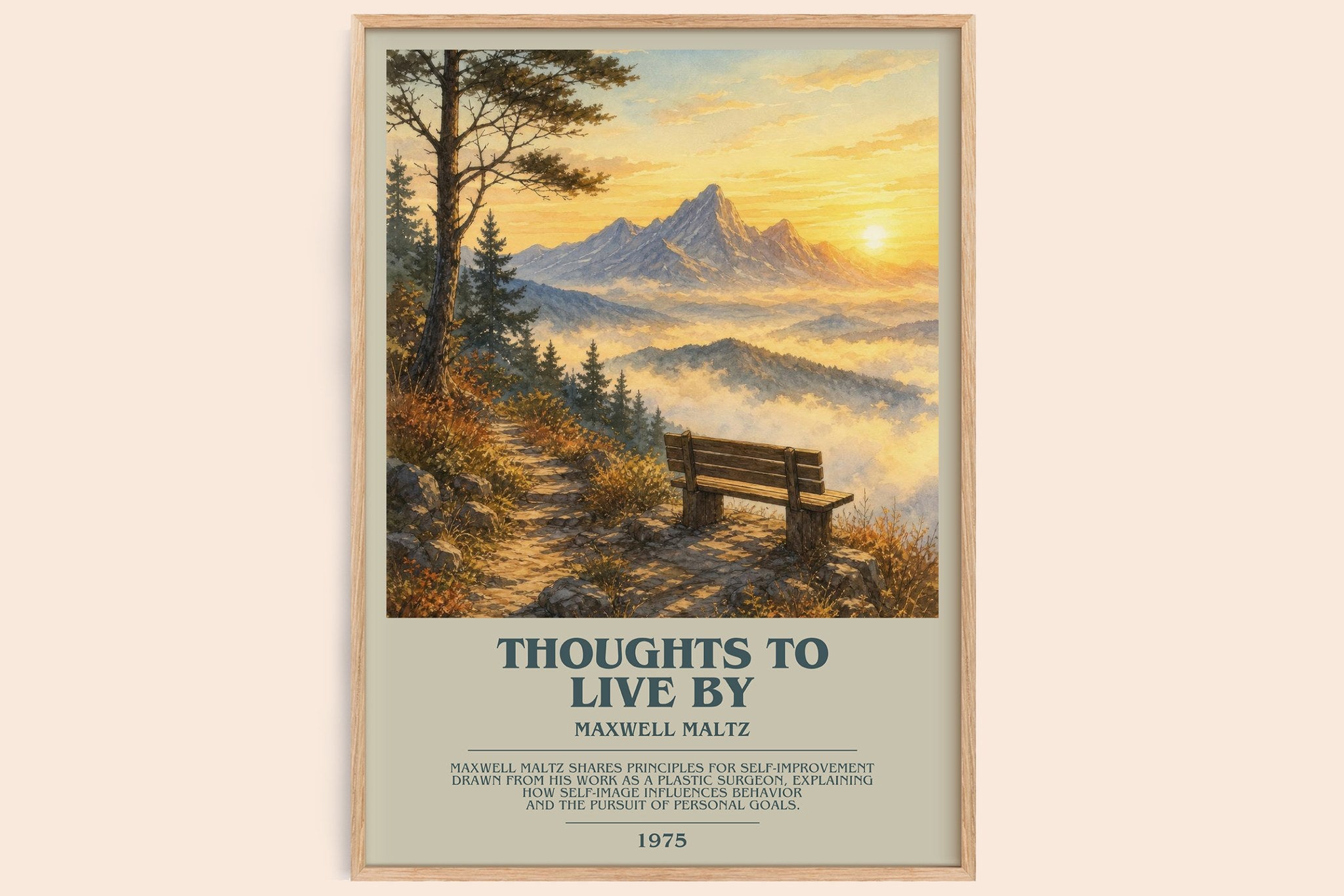 Thoughts to live by Bookish Wall Art by Maxwell Maltz