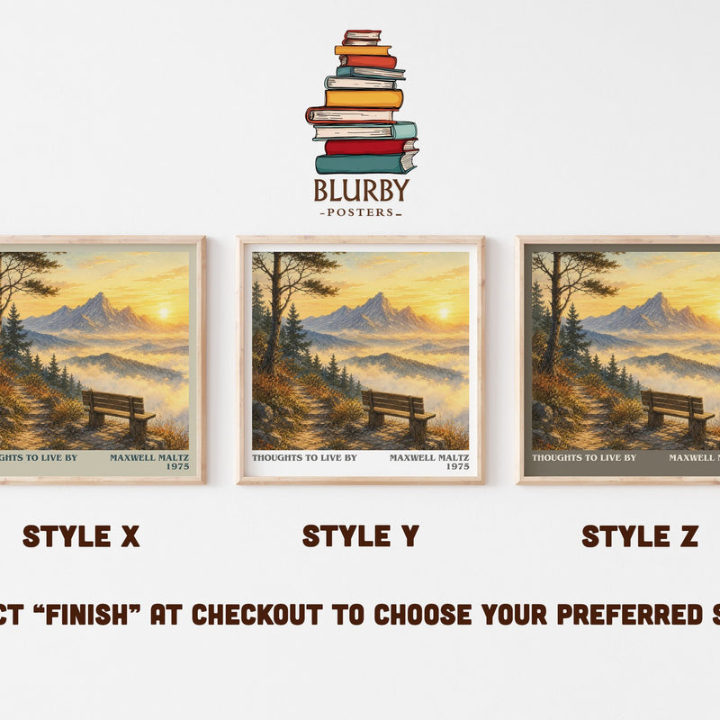 Thoughts to live by literary print in frame leaning in hallway – non fiction wall art