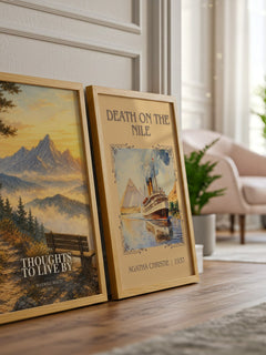 Thoughts to live by watercolour print framed by window – literary home decor