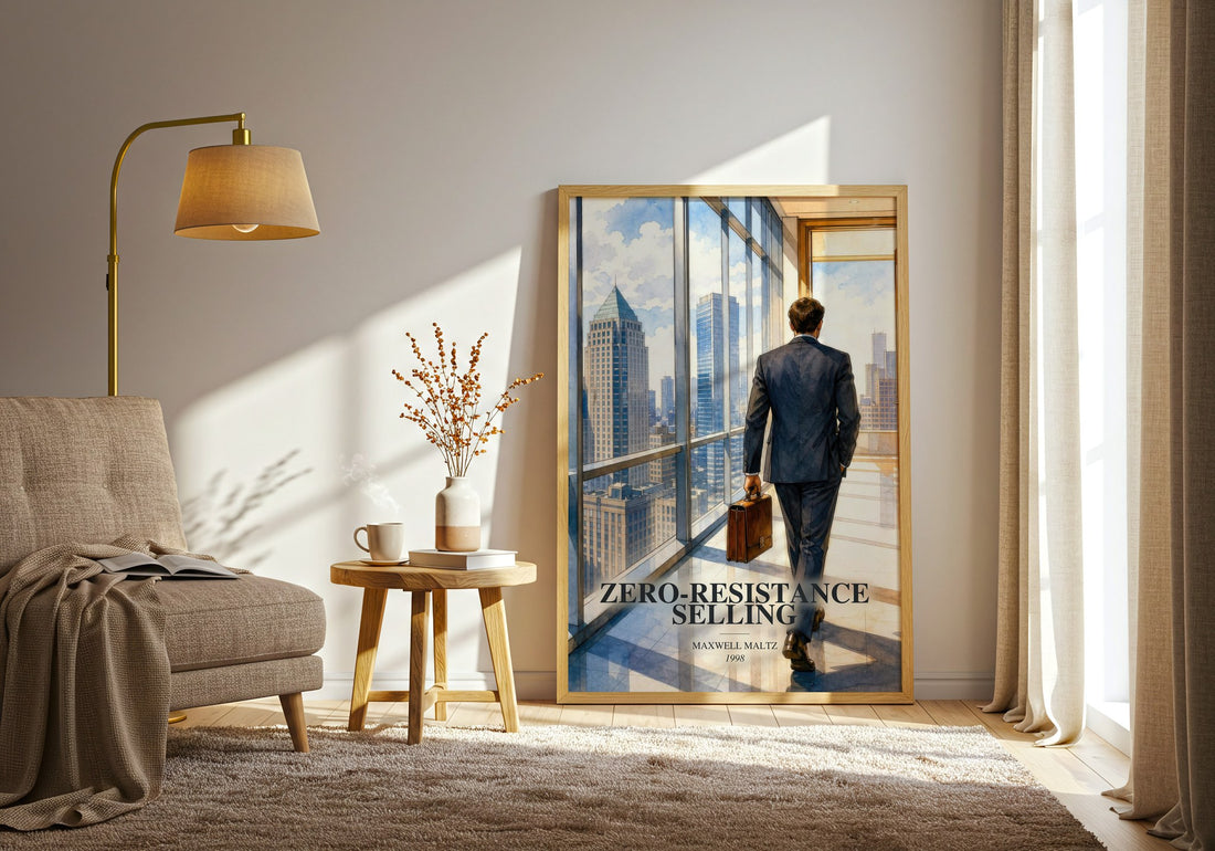 Zero-resistance selling watercolour print in frame leaning in hallway – non fiction wall art