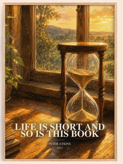Life Is Short And So Is This Book watercolour book poster by Peter Atkins – framed literary art print
