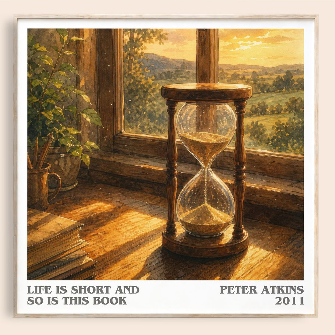 Life Is Short And So Is This Book literary book poster by Peter Atkins – framed literary art print