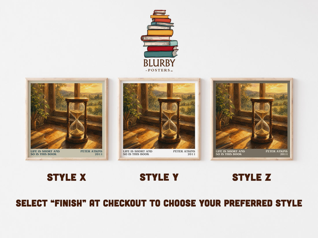 Life Is Short And So Is This Book literary print in frame leaning in hallway – non fiction wall art (mockup)
