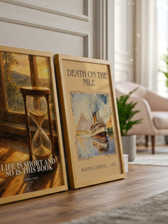 Life Is Short And So Is This Book watercolour print framed by window – literary home decor