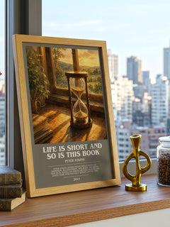 Life Is Short And So Is This Book bookish print framed by window – literary home decor