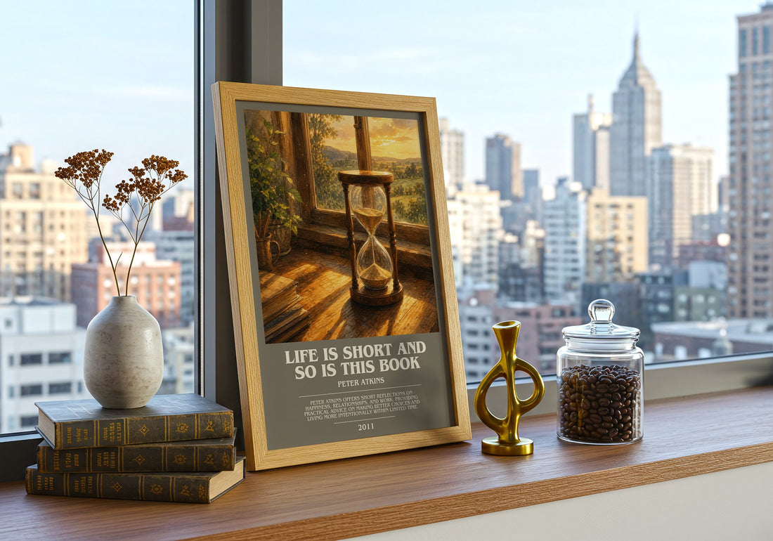 Life Is Short And So Is This Book bookish print framed by window – literary home decor