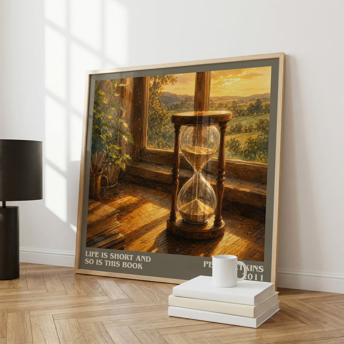 Life Is Short And So Is This Book literary print framed by window – literary home decor