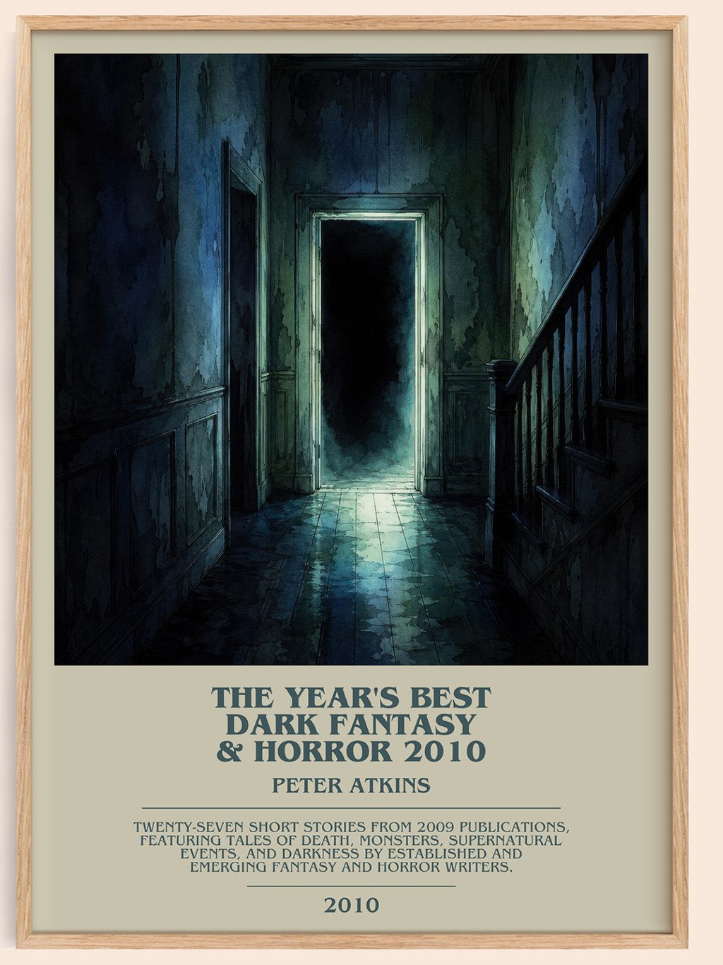 The Year's Best Dark Fantasy & Horror 2010 bookish book poster by Peter Atkins – framed literary art print