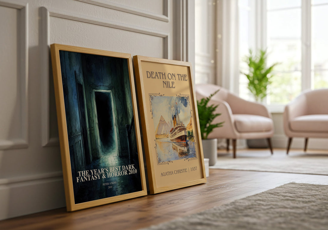 The Year's Best Dark Fantasy & Horror 2010 watercolour print framed by window – literary home decor