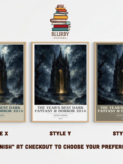 The Year's Best Dark Fantasy & Horror 2014 book cover print in frame leaning in hallway – horror wall art