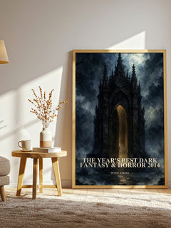 The Year's Best Dark Fantasy & Horror 2014 watercolour print in frame leaning in hallway – horror wall art
