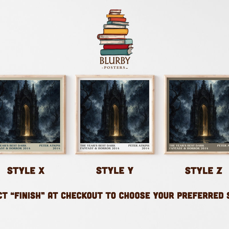 The Year's Best Dark Fantasy & Horror 2014 literary print in frame leaning in hallway – horror wall art