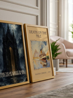 The Year's Best Dark Fantasy & Horror 2014 watercolour print framed by window – literary home decor