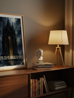 The Year's Best Dark Fantasy & Horror 2014 watercolour print on bookshelf – Peter Atkins fan gift