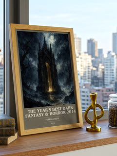 The Year's Best Dark Fantasy & Horror 2014 book cover print framed by window – literary home decor