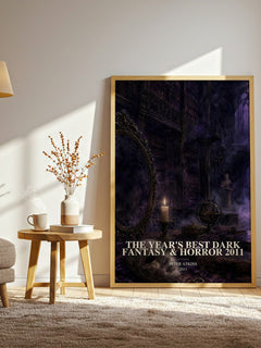 The Year's Best Dark Fantasy & Horror 2011 watercolour print in frame leaning in hallway – horror wall art