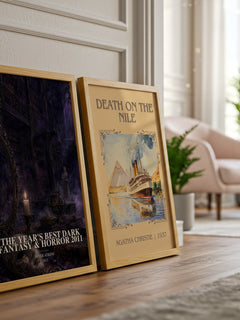 The Year's Best Dark Fantasy & Horror 2011 watercolour print framed by window – literary home decor