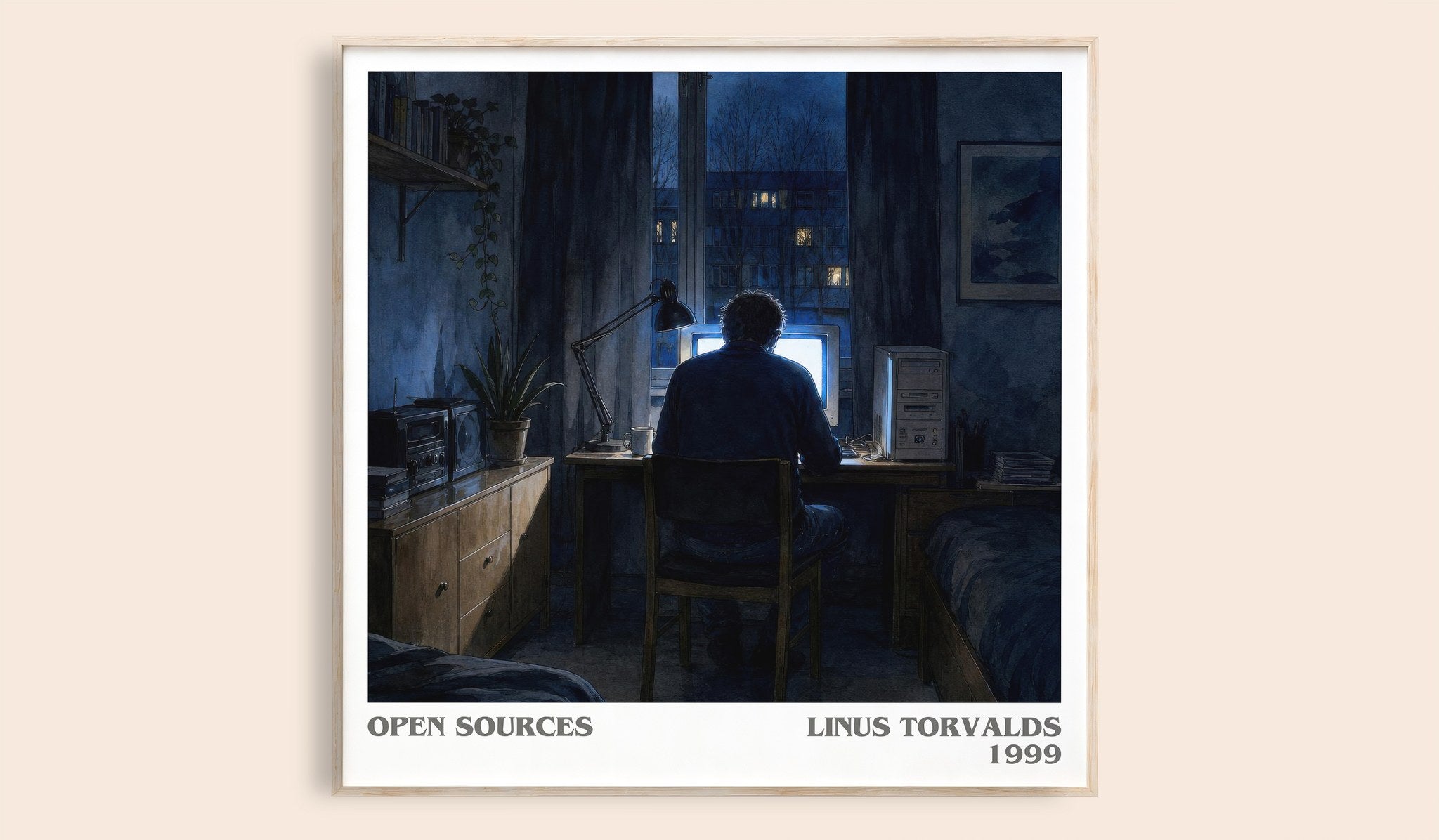 Open sources Literary Art Print by Linus Torvalds
