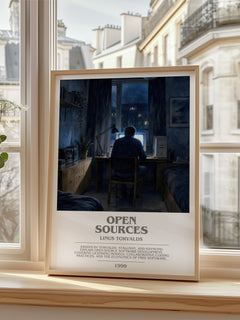 Open sources bookish poster colour and style options – Linus Torvalds book art