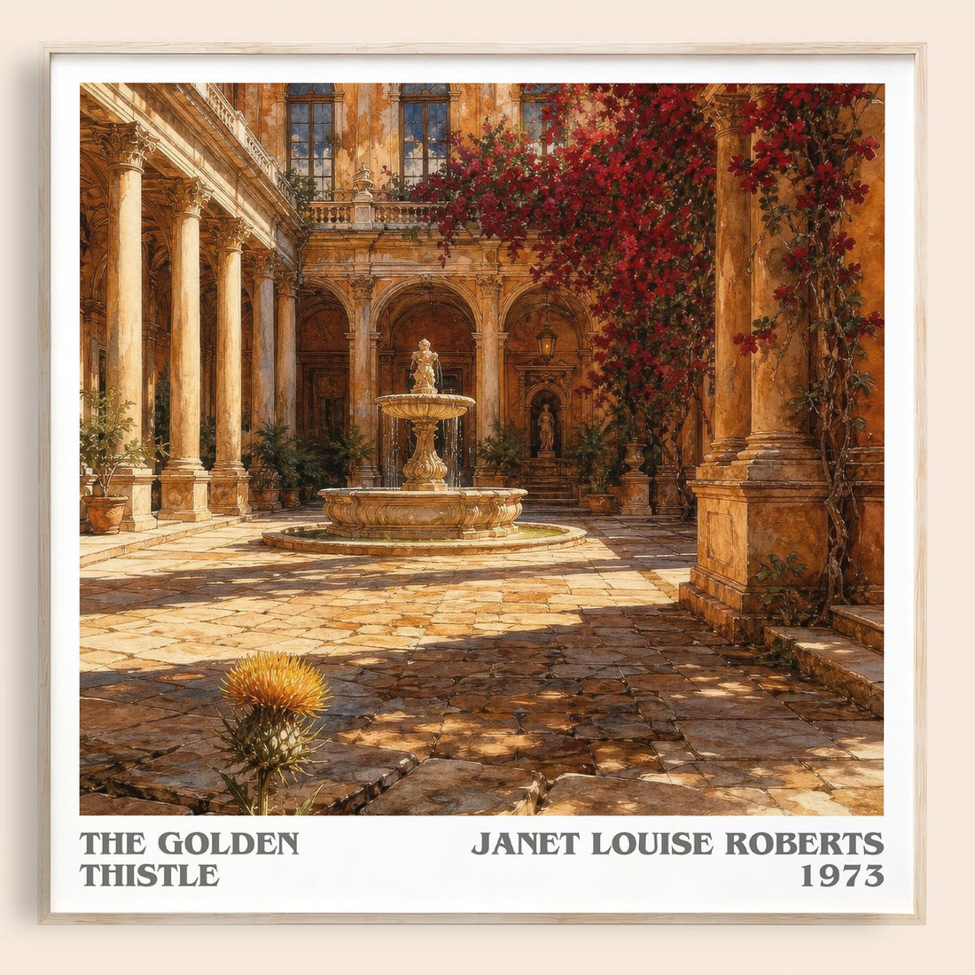 The Golden Thistle literary book poster by Janet Louise Roberts – framed literary art print