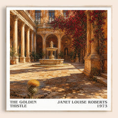 The Golden Thistle literary book poster by Janet Louise Roberts – framed literary art print