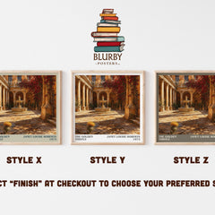 The Golden Thistle literary print in frame leaning in hallway – romance wall art