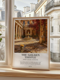 The Golden Thistle bookish poster colour and style options – Janet Louise Roberts book art