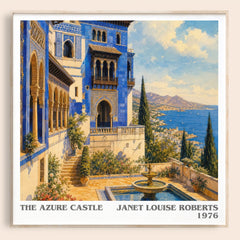 The Azure Castle literary book poster by Janet Louise Roberts – framed literary art print
