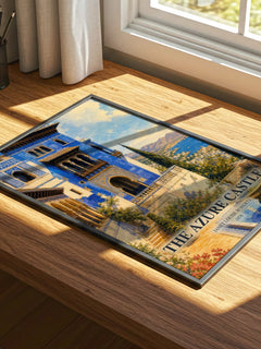 The Azure Castle watercolour book poster framed on wall – romance wall art