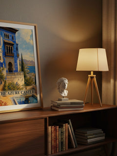 The Azure Castle watercolour print on bookshelf – Janet Louise Roberts fan gift