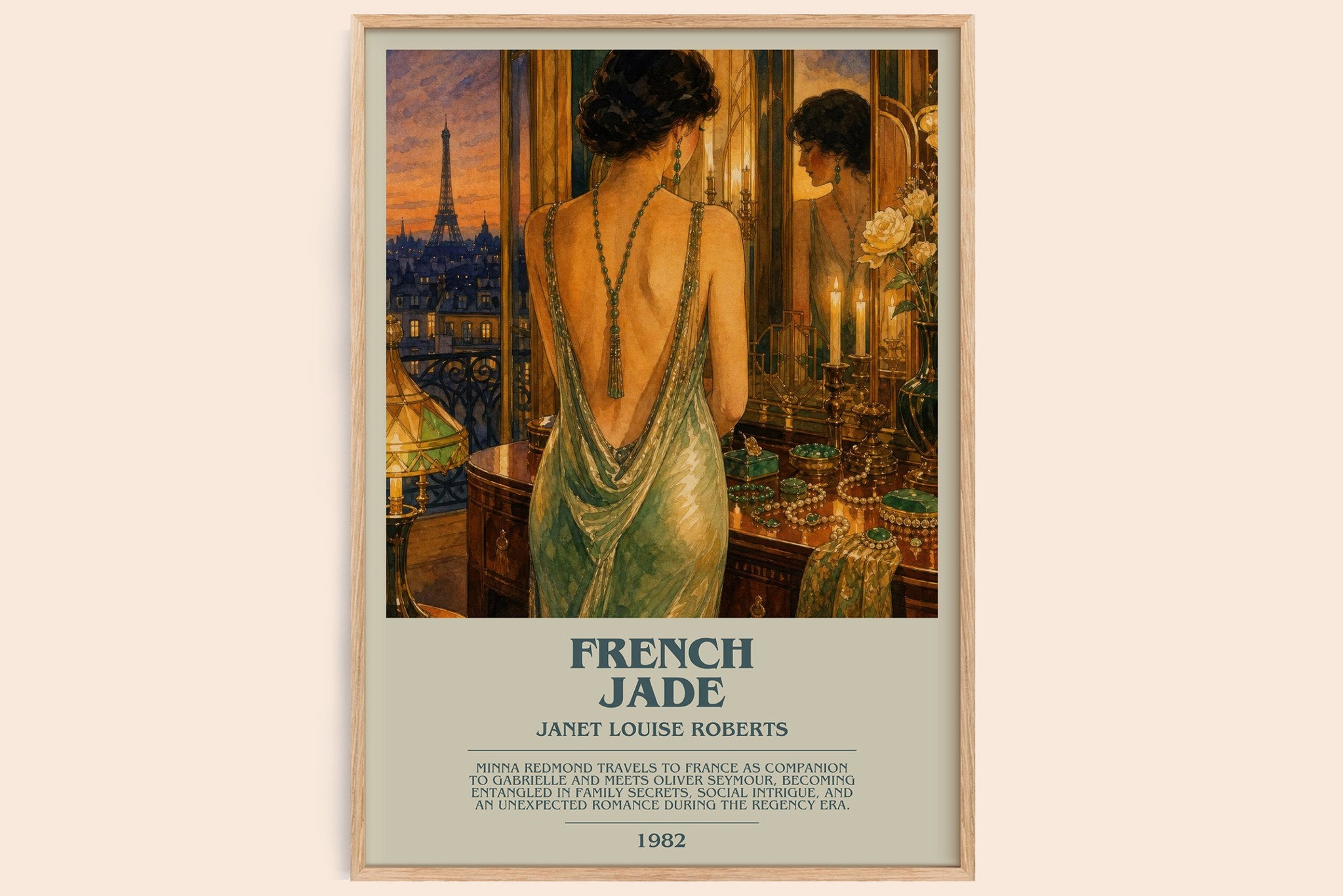 French Jade Bookish Wall Art by Janet Louise Roberts
