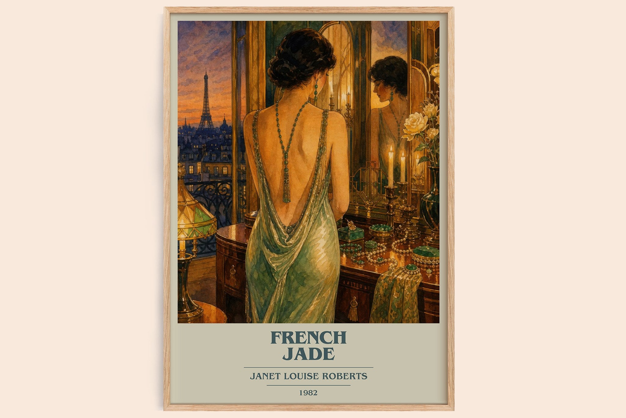 French Jade Book Cover Poster by Janet Louise Roberts