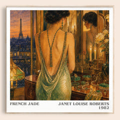 French Jade literary book poster by Janet Louise Roberts – framed literary art print