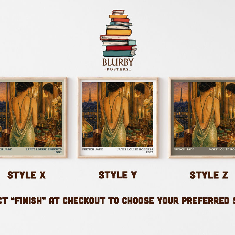 French Jade literary print in frame leaning in hallway – romance wall art