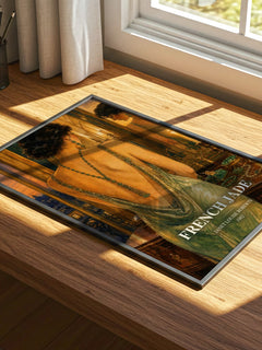 French Jade watercolour book poster framed on wall – romance wall art