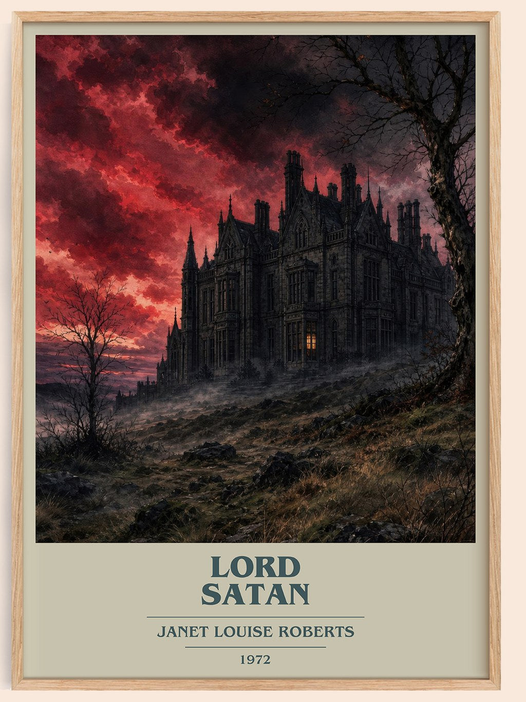 Lord Satan book cover book poster by Janet Louise Roberts – framed literary art print