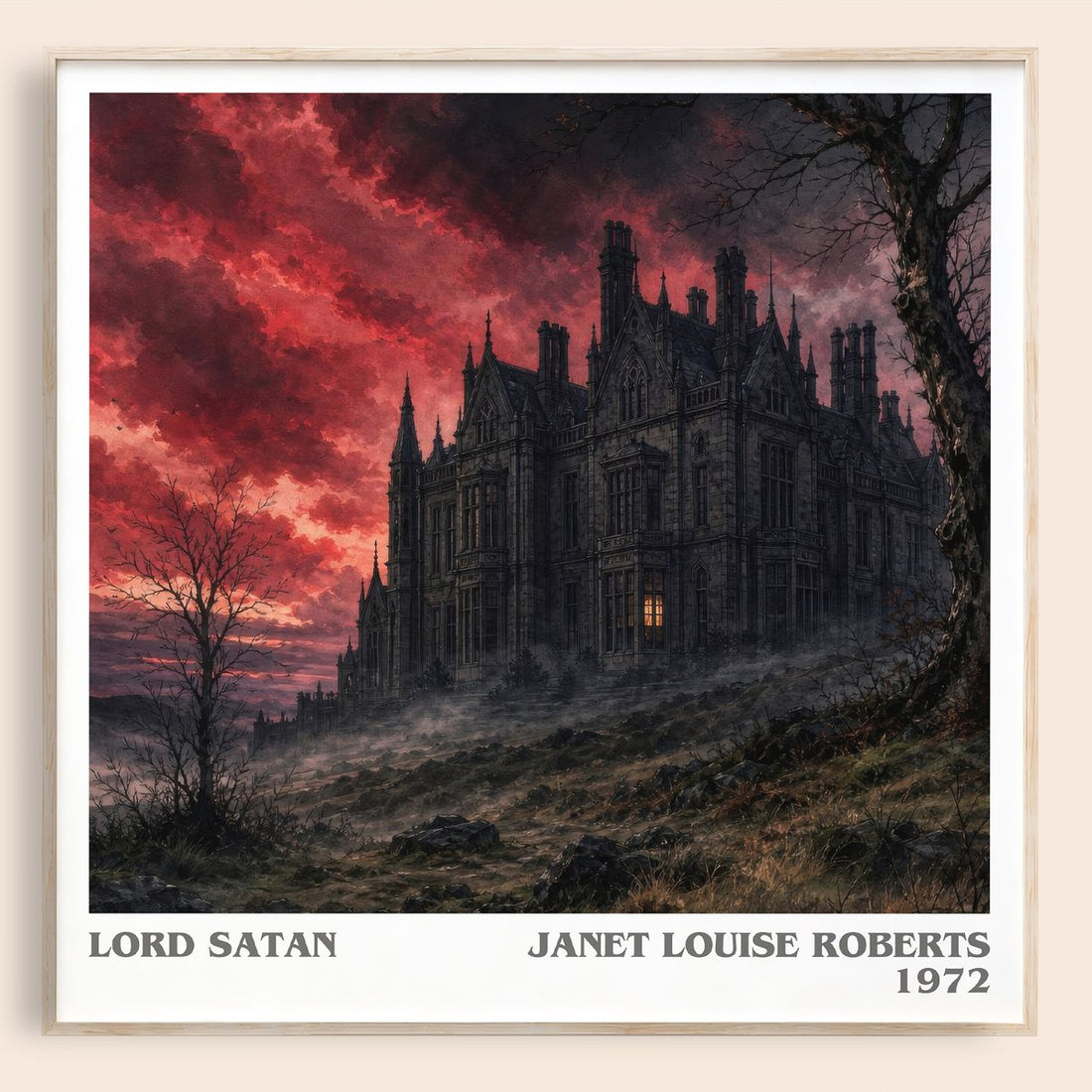 Lord Satan literary book poster by Janet Louise Roberts – framed literary art print