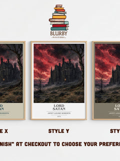 Lord Satan book cover print in frame leaning in hallway – romance wall art