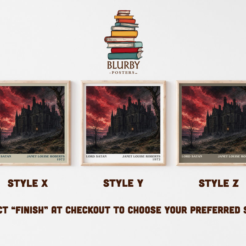 Lord Satan literary print in frame leaning in hallway – romance wall art