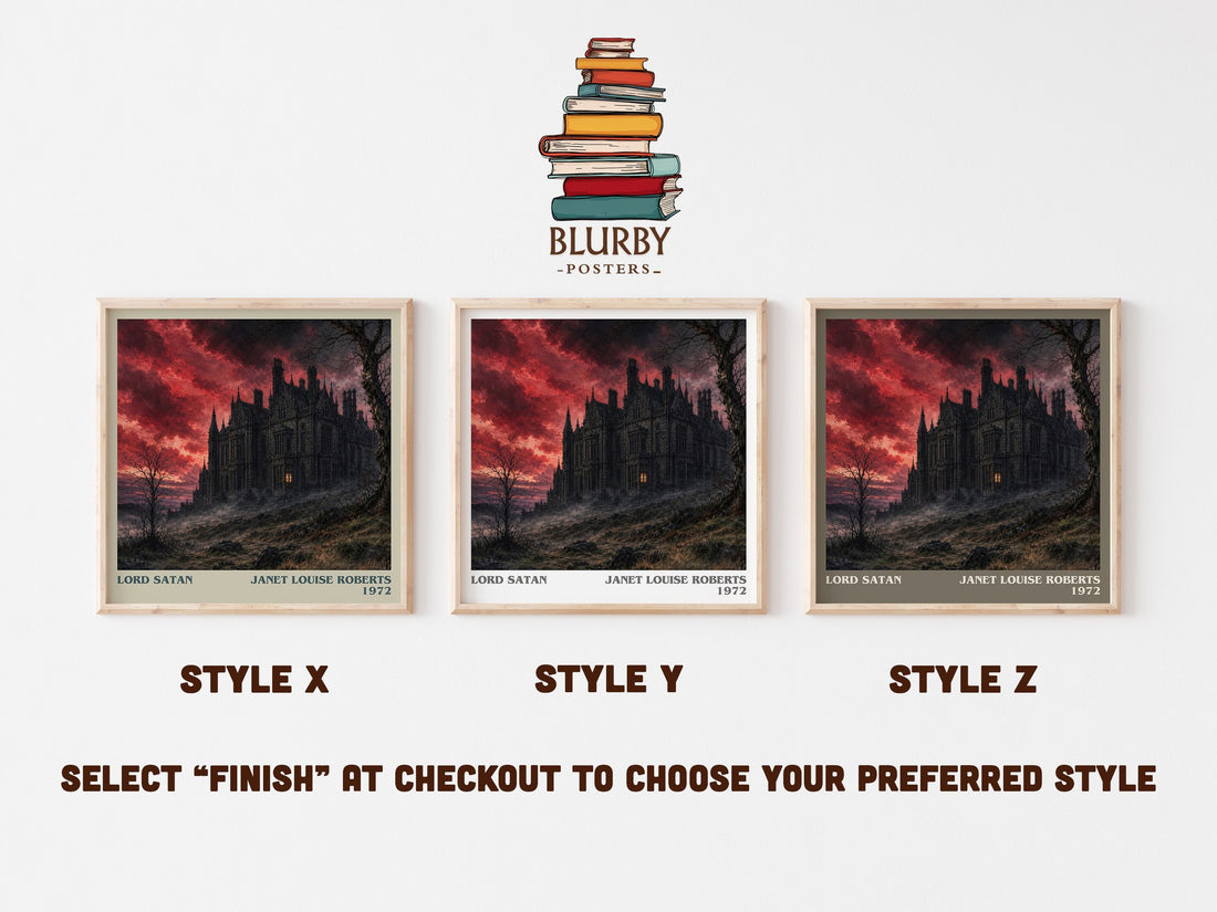 Lord Satan literary print in frame leaning in hallway – romance wall art (mockup)