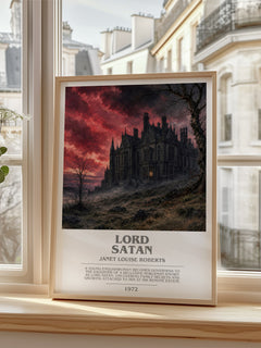 Lord Satan bookish poster colour and style options – Janet Louise Roberts book art