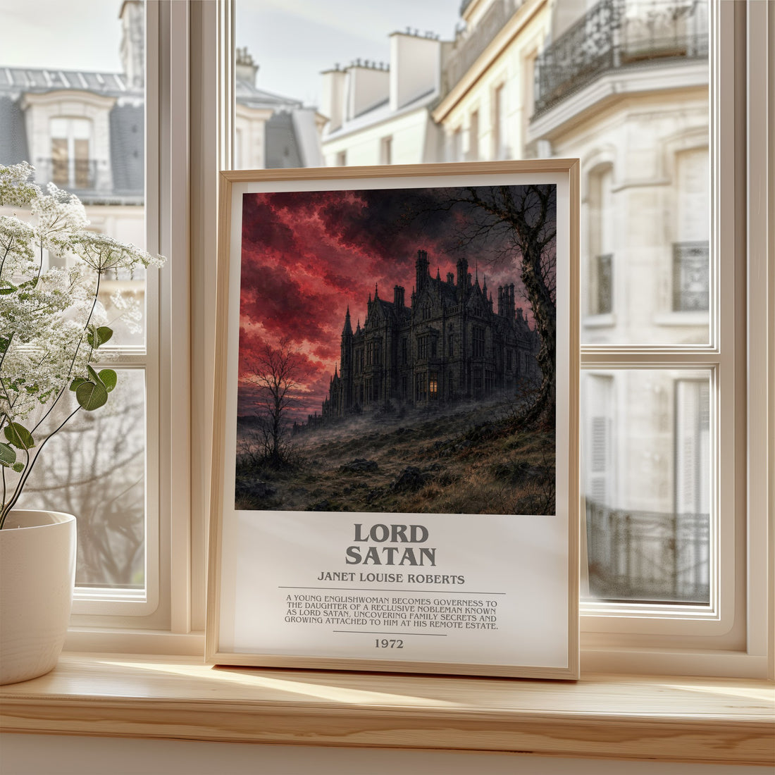 Lord Satan bookish poster colour and style options – Janet Louise Roberts book art