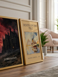 Lord Satan watercolour print framed by window – literary home decor