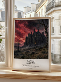 Lord Satan book cover poster colour and style options – Janet Louise Roberts book art