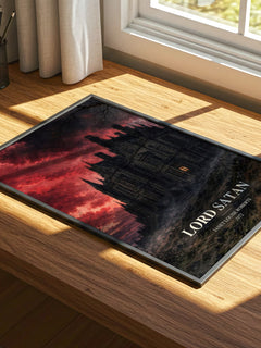 Lord Satan watercolour book poster framed on wall – romance wall art