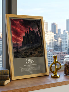 Lord Satan bookish print framed by window – literary home decor
