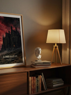 Lord Satan watercolour print on bookshelf – Janet Louise Roberts fan gift