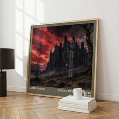 Lord Satan literary print framed by window – literary home decor